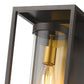 Z-Lite Dunbroch 8" W x 13" H 1-Light Deep Bronze and Outdoor Brass Aluminum Outdoor Wall Sconce With Clear Glass Shade
