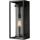 Z-Lite Dunbroch 8" W x 18" H 1-Light Black Aluminum Outdoor Wall Sconce With Clear Glass Shade