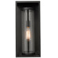 Z-Lite Dunbroch 8" W x 18" H 1-Light Black Aluminum Outdoor Wall Sconce With Clear Glass Shade