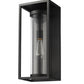 Z-Lite Dunbroch 8" W x 18" H 1-Light Black Aluminum Outdoor Wall Sconce With Clear Glass Shade