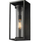 Z-Lite Dunbroch 8" W x 18" H 1-Light Black Aluminum Outdoor Wall Sconce With Clear Glass Shade