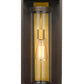 Z-Lite Dunbroch 8" W x 18" H 1-Light Deep Bronze and Outdoor Brass Aluminum Outdoor Wall Sconce With Clear Glass Shade