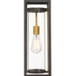 Z-Lite Dunbroch 8" W x 18" H 1-Light Deep Bronze and Outdoor Brass Aluminum Outdoor Wall Sconce With Clear Glass Shade