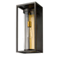 Z-Lite Dunbroch 8" W x 18" H 1-Light Deep Bronze and Outdoor Brass Aluminum Outdoor Wall Sconce With Clear Glass Shade