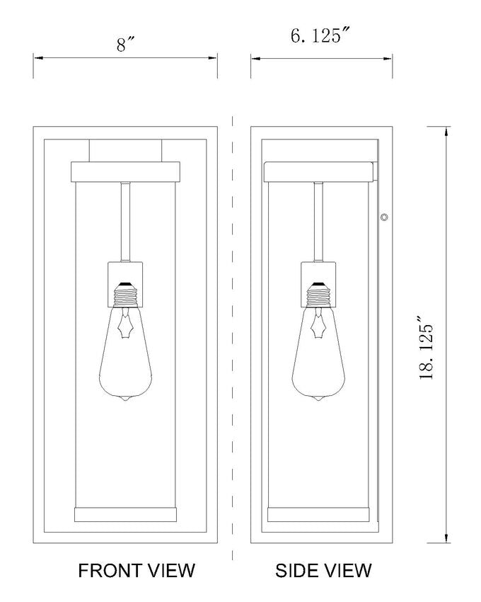 Z-Lite Dunbroch 8" W x 18" H 1-Light Deep Bronze and Outdoor Brass Aluminum Outdoor Wall Sconce With Clear Glass Shade