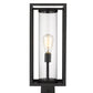 Z-Lite Dunbroch 8" W x 20" H 1-Light Black Outdoor Post Mount Fixture With Clear Glass Shade