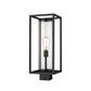 Z-Lite Dunbroch 8" W x 20" H 1-Light Black Outdoor Post Mount Fixture With Clear Glass Shade
