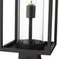 Z-Lite Dunbroch 8" W x 20" H 1-Light Black Outdoor Post Mount Fixture With Clear Glass Shade