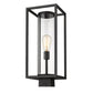 Z-Lite Dunbroch 8" W x 20" H 1-Light Black Outdoor Post Mount Fixture With Clear Glass Shade