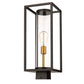 Z-Lite Dunbroch 8" W x 20" H 1-Light Deep Bronze and Outdoor Brass Outdoor Post Mount Fixture With Clear Glass Shade