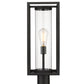 Z-Lite Dunbroch 8" W x 22" H 1-Light Black Outdoor Post Mount Fixture With Clear Glass Shade