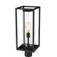 Z-Lite Dunbroch 8" W x 22" H 1-Light Black Outdoor Post Mount Fixture With Clear Glass Shade