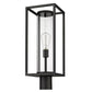 Z-Lite Dunbroch 8" W x 22" H 1-Light Black Outdoor Post Mount Fixture With Clear Glass Shade