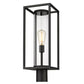 Z-Lite Dunbroch 8" W x 22" H 1-Light Black Outdoor Post Mount Fixture With Clear Glass Shade