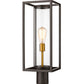 Z-Lite Dunbroch 8" W x 22" H 1-Light Deep and Outdoor Brass Bronze Outdoor Post Mount Fixture With Clear Glass Shade