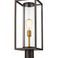 Z-Lite Dunbroch 8" W x 22" H 1-Light Deep and Outdoor Brass Bronze Outdoor Post Mount Fixture With Clear Glass Shade