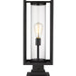 Z-Lite Dunbroch 8" W x 23" H 1-Light Black Outdoor Pier Mounted Fixture and Square Pier Mount Hardware With Clear Glass Shade