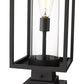 Z-Lite Dunbroch 8" W x 23" H 1-Light Black Outdoor Pier Mounted Fixture and Square Pier Mount Hardware With Clear Glass Shade