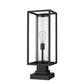 Z-Lite Dunbroch 8" W x 23" H 1-Light Black Outdoor Pier Mounted Fixture and Square Pier Mount Hardware With Clear Glass Shade
