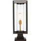 Z-Lite Dunbroch 8" W x 23" H 1-Light Deep Bronze and Outdoor Brass Outdoor Pier Mounted Fixture and Square Pier Mount Hardware With Clear Glass Shade