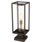 Z-Lite Dunbroch 8" W x 23" H 1-Light Deep Bronze and Outdoor Brass Outdoor Pier Mounted Fixture and Square Pier Mount Hardware With Clear Glass Shade