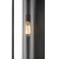 Z-Lite Dunbroch 8" W x 24" H 1-Light Black Aluminum Outdoor Wall Sconce With Clear Glass Shade