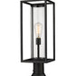 Z-Lite Dunbroch 8" W x 24" H 1-Light Black Outdoor Pier Mounted Fixture and Round Pier Mount Hardware With Clear Glass Shade