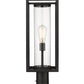 Z-Lite Dunbroch 8" W x 24" H 1-Light Black Outdoor Pier Mounted Fixture and Square Pier Mount Hardware With Clear Glass Shade