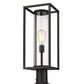 Z-Lite Dunbroch 8" W x 24" H 1-Light Black Outdoor Pier Mounted Fixture and Square Pier Mount Hardware With Clear Glass Shade