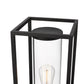 Z-Lite Dunbroch 8" W x 24" H 1-Light Black Outdoor Pier Mounted Fixture and Square Pier Mount Hardware With Clear Glass Shade
