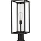 Z-Lite Dunbroch 8" W x 24" H 1-Light Black Outdoor Pier Mounted Fixture and Square Pier Mount Hardware With Clear Glass Shade