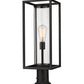 Z-Lite Dunbroch 8" W x 24" H 1-Light Black Outdoor Pier Mounted Fixture and Square Pier Mount Hardware With Clear Glass Shade