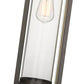 Z-Lite Dunbroch 8" W x 24" H 1-Light Deep Bronze and Outdoor Brass Aluminum Outdoor Wall Sconce With Clear Glass Shade