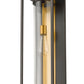 Z-Lite Dunbroch 8" W x 24" H 1-Light Deep Bronze and Outdoor Brass Aluminum Outdoor Wall Sconce With Clear Glass Shade
