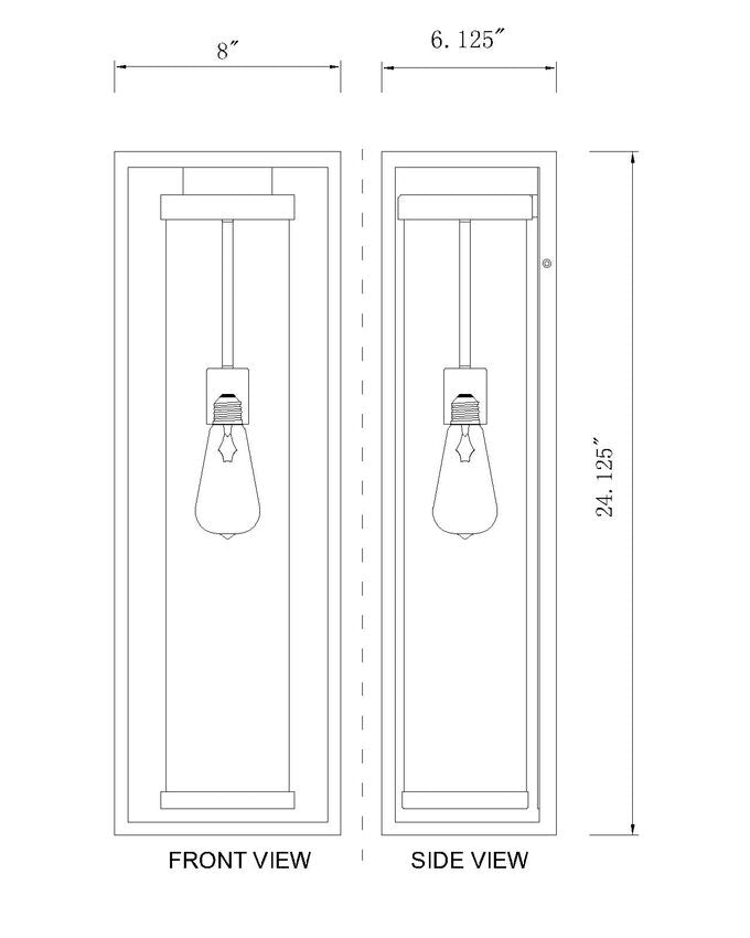 Z-Lite Dunbroch 8" W x 24" H 1-Light Deep Bronze and Outdoor Brass Aluminum Outdoor Wall Sconce With Clear Glass Shade