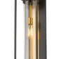 Z-Lite Dunbroch 8" W x 24" H 1-Light Deep Bronze and Outdoor Brass Aluminum Outdoor Wall Sconce With Clear Glass Shade