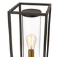 Z-Lite Dunbroch 8" W x 24" H 1-Light Deep Bronze and Outdoor Brass Outdoor Pier Mounted Fixture and Round Pier Mount Hardware With Clear Glass Shade