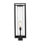 Z-Lite Dunbroch 8" W x 26" H 1-Light Black Outdoor Post Mount Fixture With Clear Glass Shade