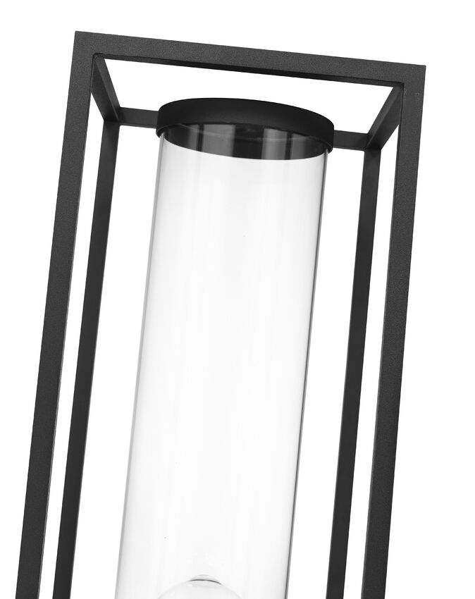 Z-Lite Dunbroch 8" W x 26" H 1-Light Black Outdoor Post Mount Fixture With Clear Glass Shade