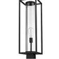 Z-Lite Dunbroch 8" W x 26" H 1-Light Black Outdoor Post Mount Fixture With Clear Glass Shade