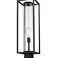 Z-Lite Dunbroch 8" W x 26" H 1-Light Black Outdoor Post Mount Fixture With Clear Glass Shade