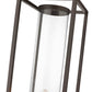 Z-Lite Dunbroch 8" W x 26" H 1-Light Deep Bronze and Outdoor Brass Outdoor Post Mount Fixture With Clear Glass Shade