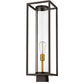 Z-Lite Dunbroch 8" W x 26" H 1-Light Deep Bronze and Outdoor Brass Outdoor Post Mount Fixture With Clear Glass Shade