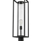 Z-Lite Dunbroch 8" W x 28" H 1-Light Black Outdoor Post Mount Fixture With Clear Glass Shade