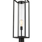 Z-Lite Dunbroch 8" W x 28" H 1-Light Black Outdoor Post Mount Fixture With Clear Glass Shade