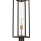 Z-Lite Dunbroch 8" W x 28" H 1-Light Deep Bronze and Outdoor Brass Outdoor Post Mount Fixture With Clear Glass Shade