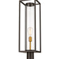 Z-Lite Dunbroch 8" W x 28" H 1-Light Deep Bronze and Outdoor Brass Outdoor Post Mount Fixture With Clear Glass Shade