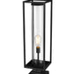 Z-Lite Dunbroch 8" W x 29" H 1-Light Black Outdoor Pier Mounted Fixture and Square Pier Mount Hardware With Clear Glass Shade
