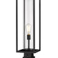 Z-Lite Dunbroch 8" W x 29" H 1-Light Black Outdoor Pier Mounted Fixture and Square Pier Mount Hardware With Clear Glass Shade
