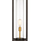 Z-Lite Dunbroch 8" W x 29" H 1-Light Deep Bronze and Outdoor Brass Outdoor Pier Mounted Fixture and Square Pier Mount Hardware With Clear Glass Shade